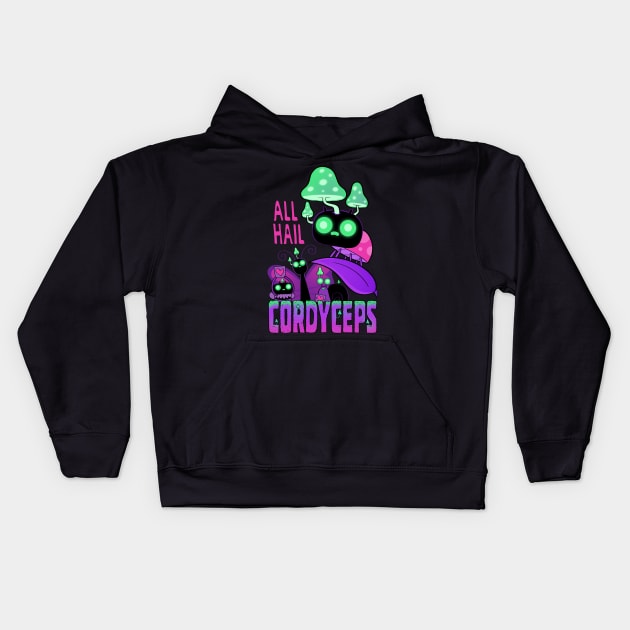 Hail Cordyceps Kids Hoodie by Queenmob